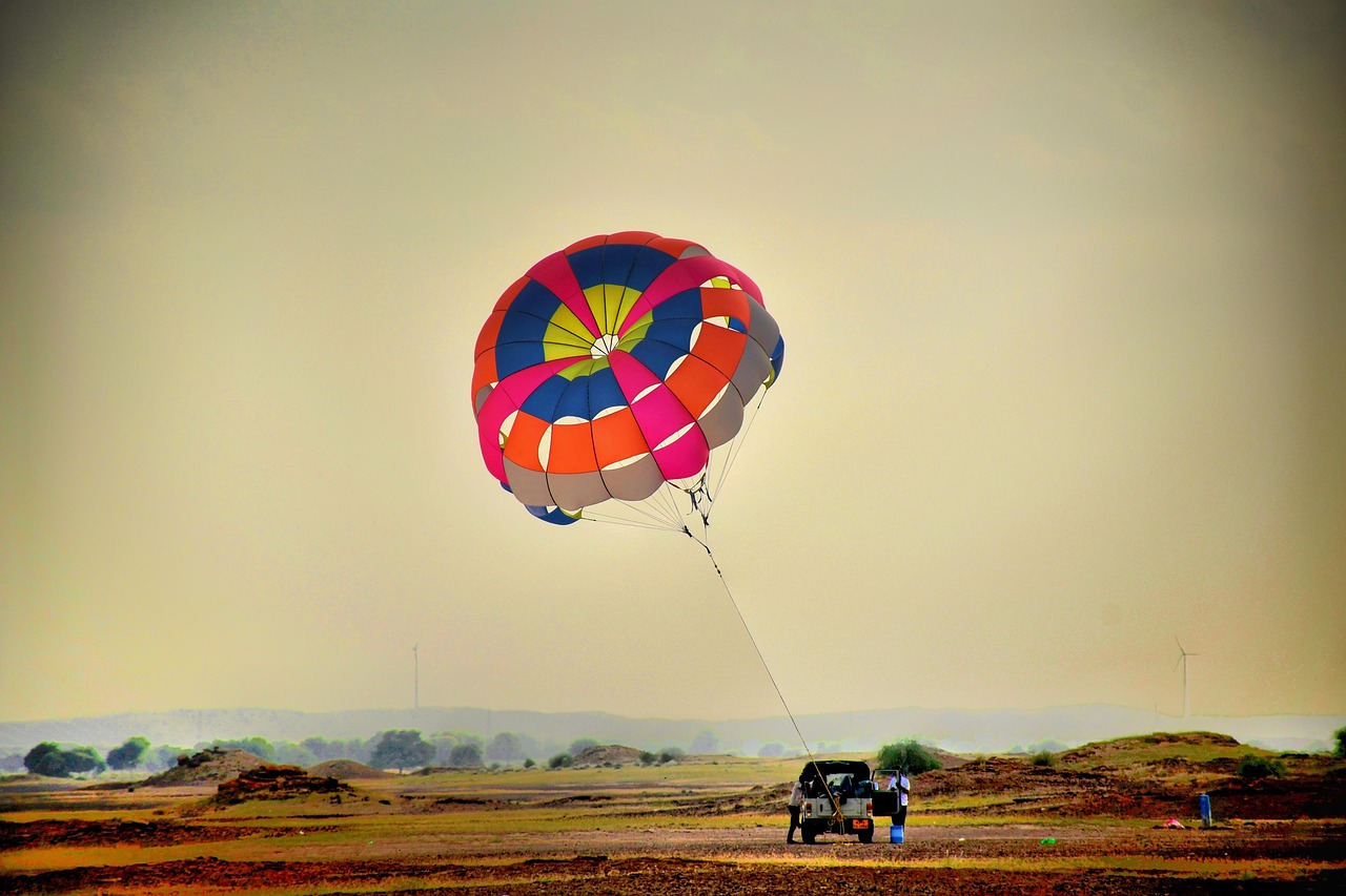 parasailing, desert, field, nature, street, jaisalmer, india, rajasthan